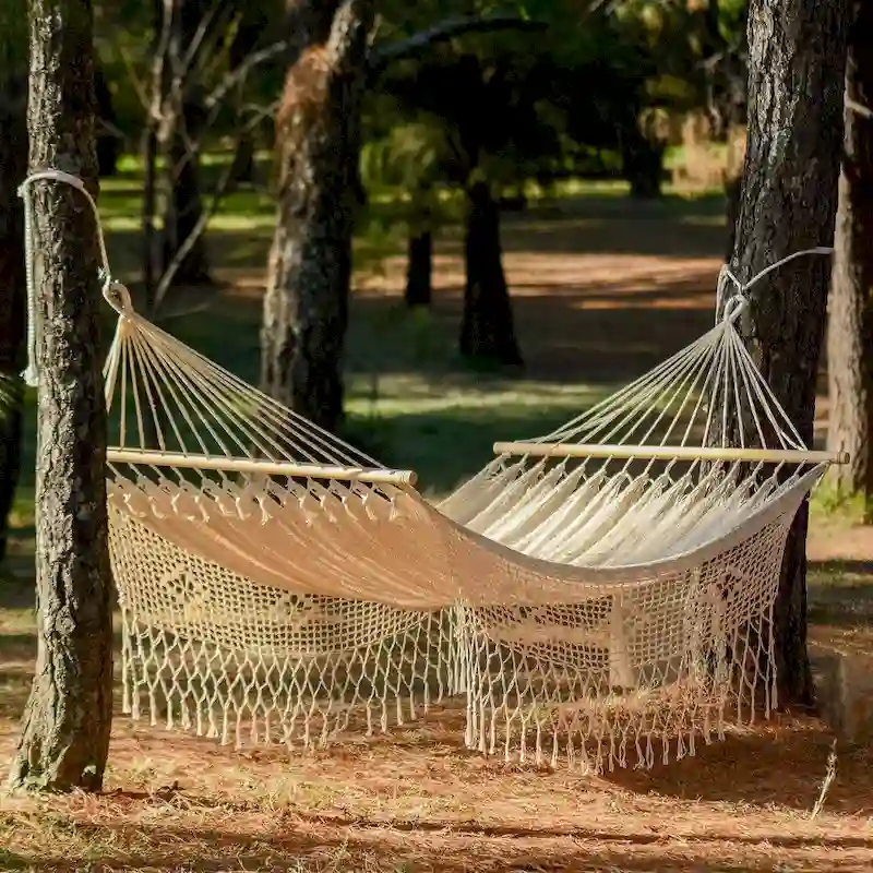 Handmade White Cotton Maya Daydream Hammock (Mexico)