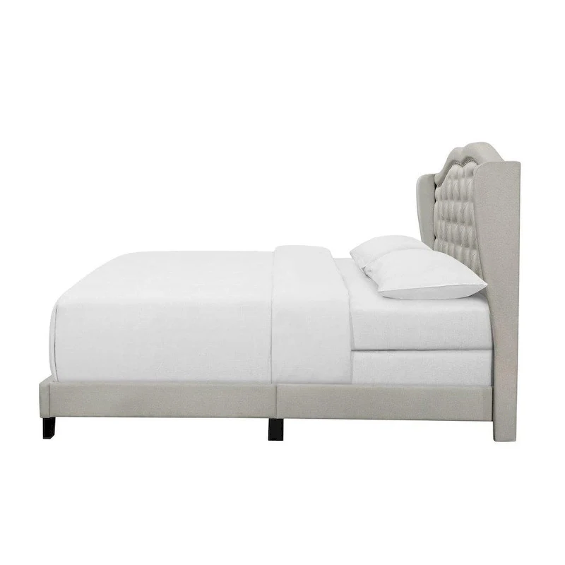 Aden Upholstered Wingback Panel Bed