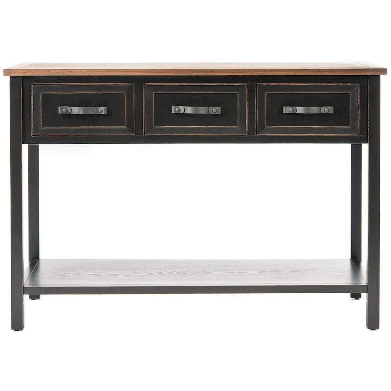 SAFAVIEH Jennette Black/ Walnut Console Table - 42Wx15Dx30H