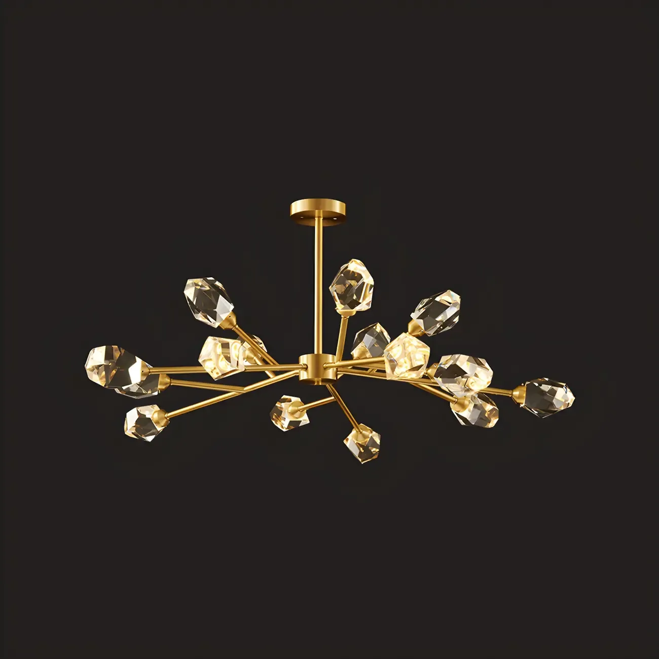 Modern Gold Sputnik Chandelier Crystal Shade