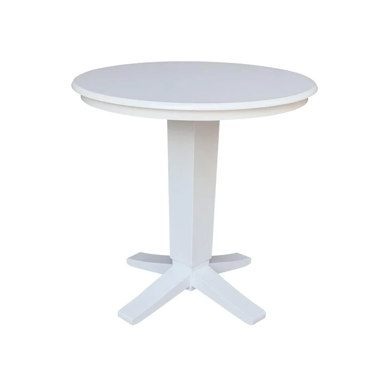 36 in Solid Wood Round Top Counter Height Pedestal Dining Table