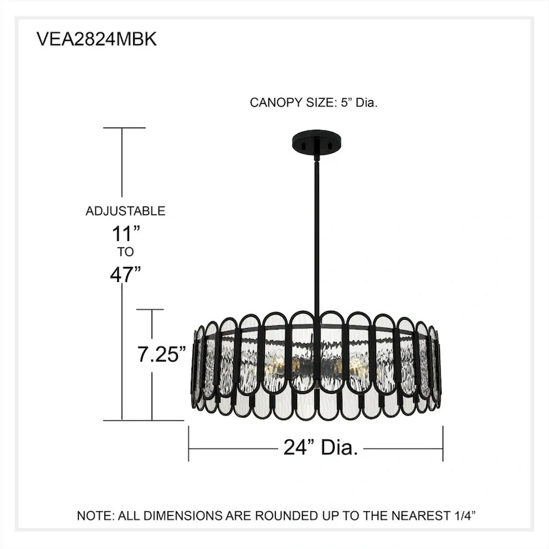 Vera 5-Light Matte Black Pendant Light