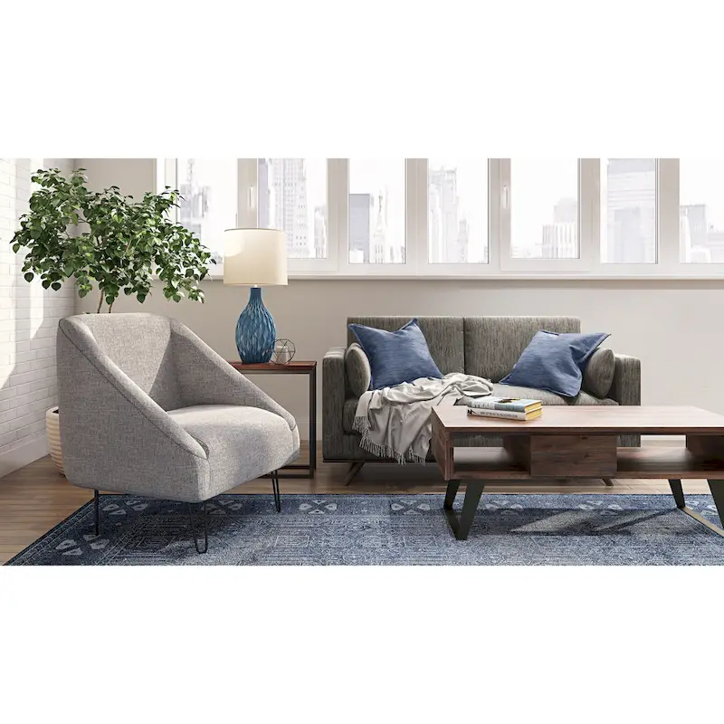 WYNDENHALL Mitchell SOLID WOOD & Metal 48 inch Wide Rectangle Modern Coffee Table - 48 W x 22 D x 18 H