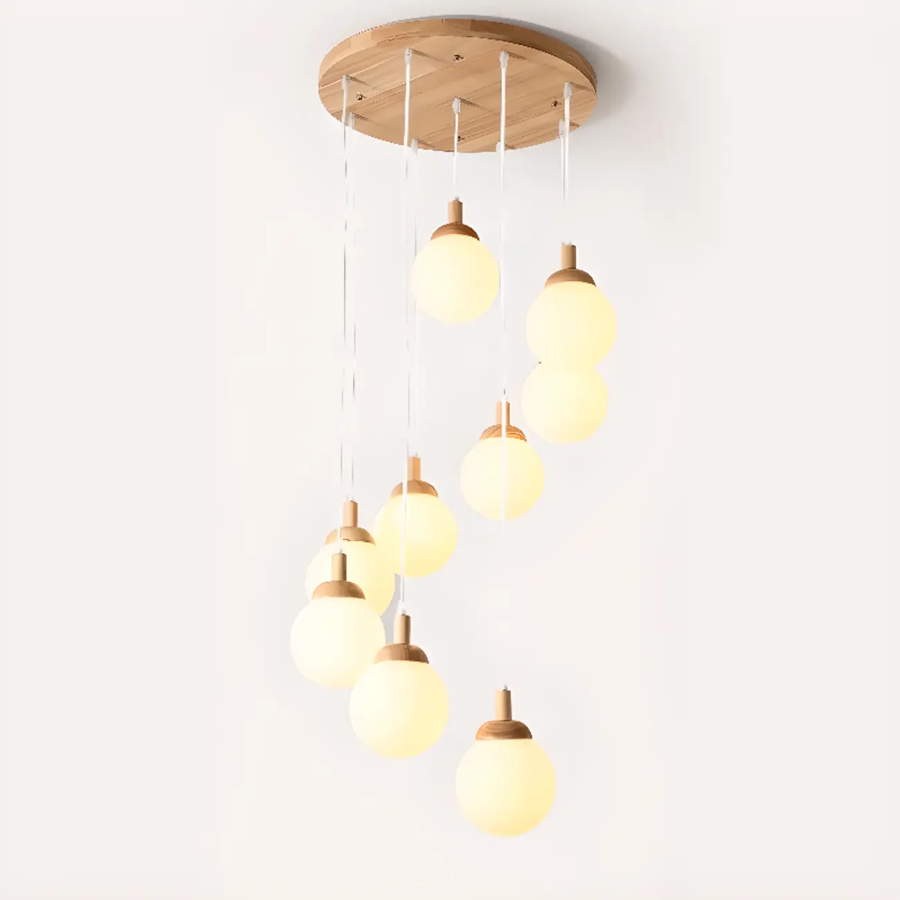 Milk Glass Cluster Pendant Light With Adjustable Length