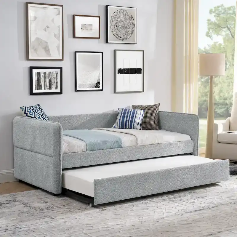 Twin Boucle Daybed with Trundle
