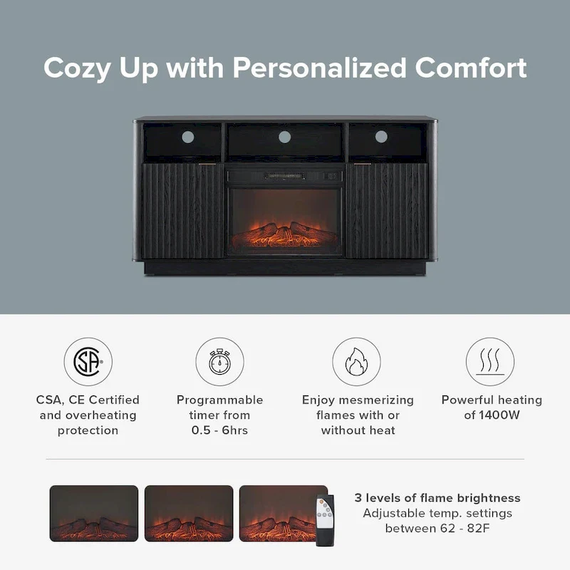 Mopio Brooklyn 59 Electric Fireplace TV Stand