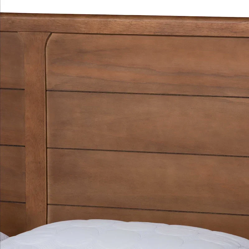 Kassidy Classic and Traditional Wood Platform Bed-Walnut Brown