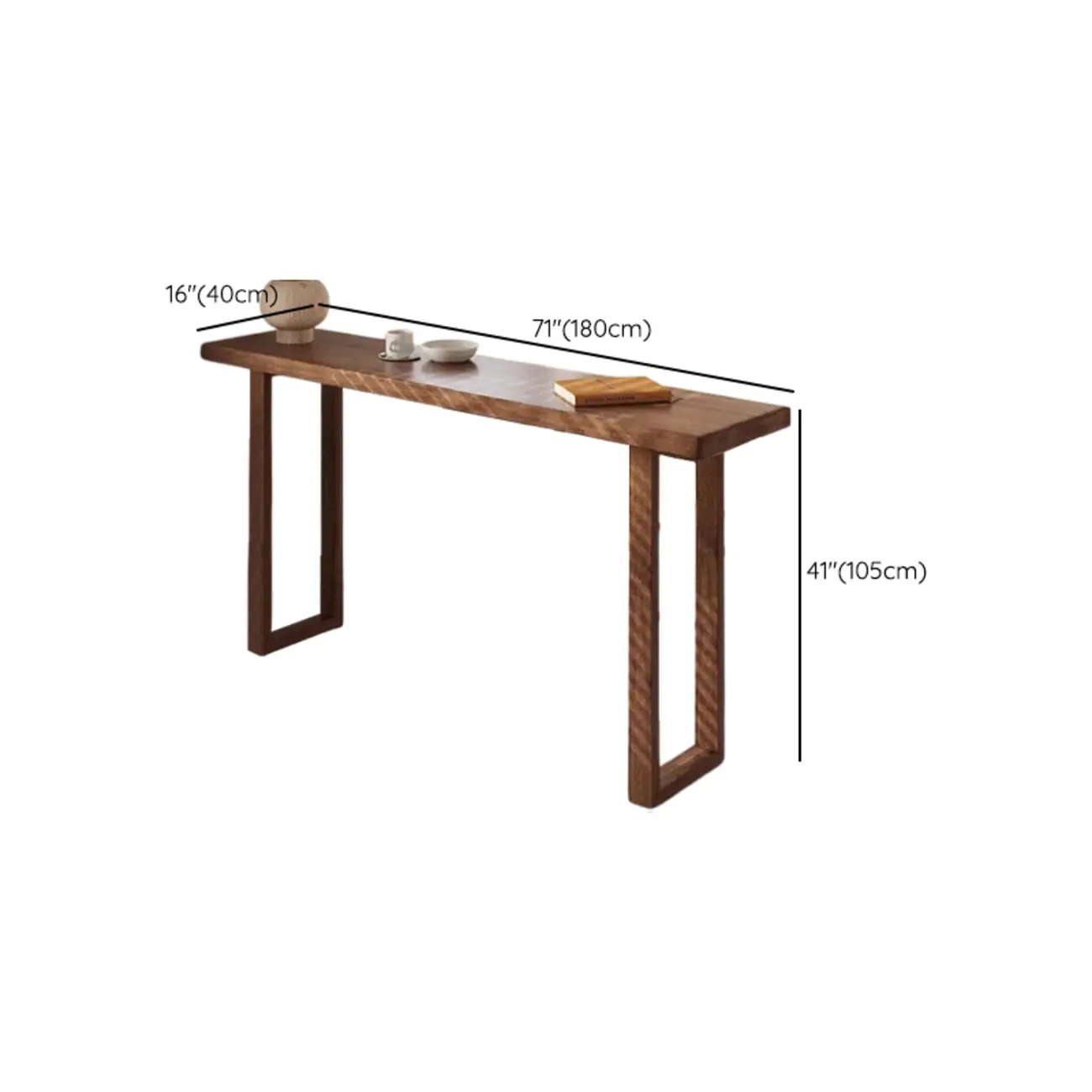 Casual Brown Wood Sled Base Bar Table