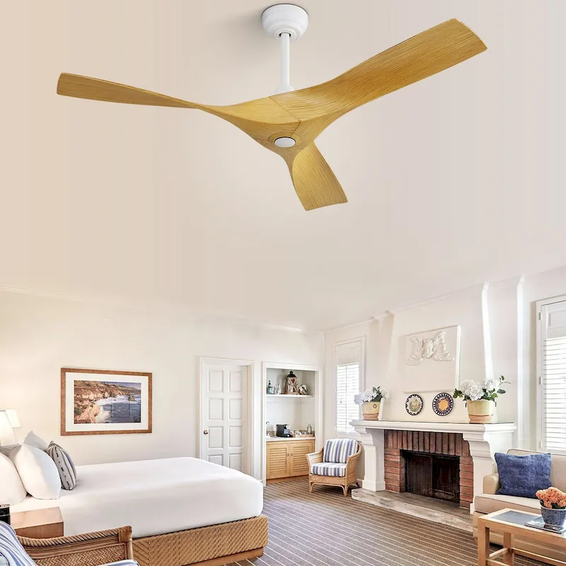 52 inch Modern Ceiling Fan without Lights, 3 Blades,Remote Control,Reversible Airflow - 52 inch