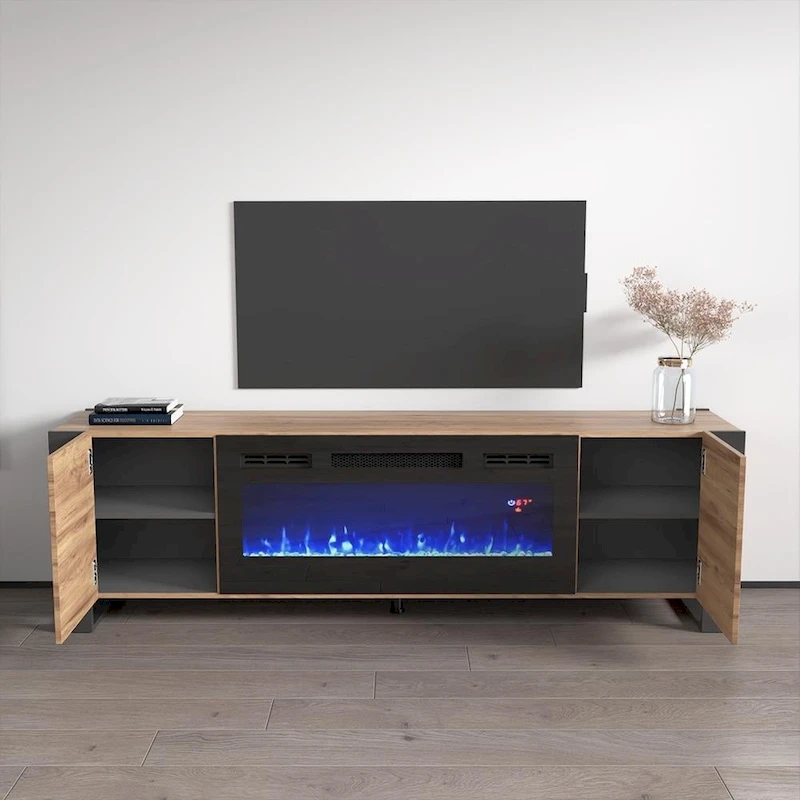 Woody BL-EF Electric Fireplace 77 TV Stand