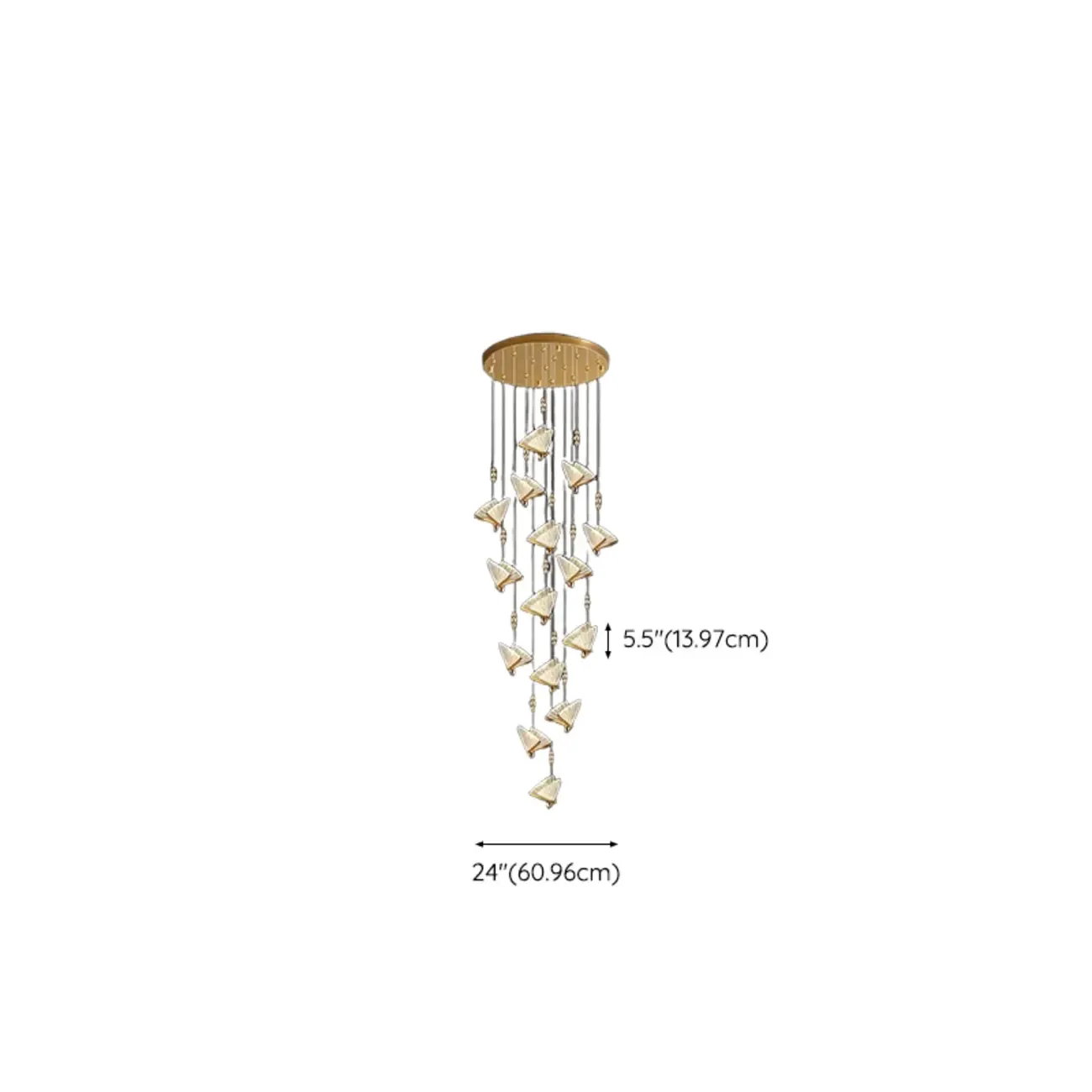Modern Crystal Linear Butterfly Chandelier Light with Remote