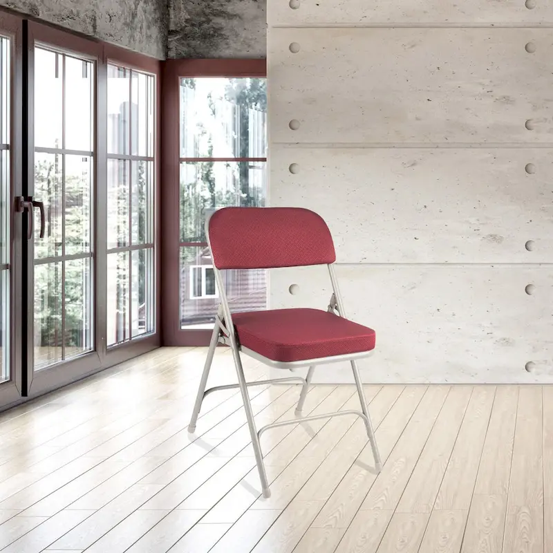 Hampden Furnishings Bernadine Collection Deluxe Fabric Padded Folding Chair, Pack of 2