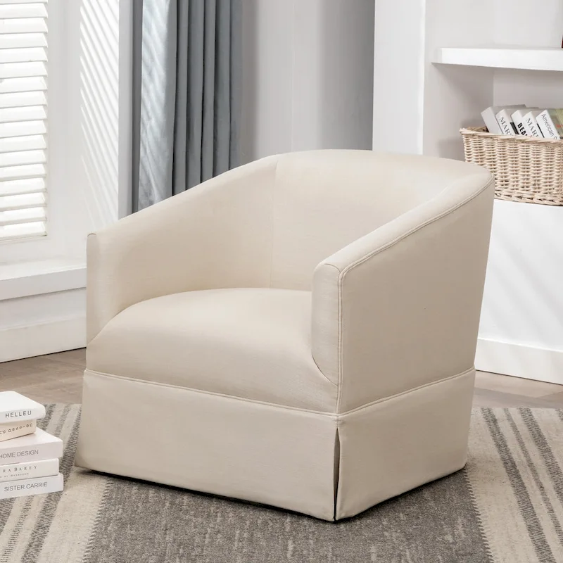 Elayne Skirted Fabric Swivel Accent Chair by Greyson Living