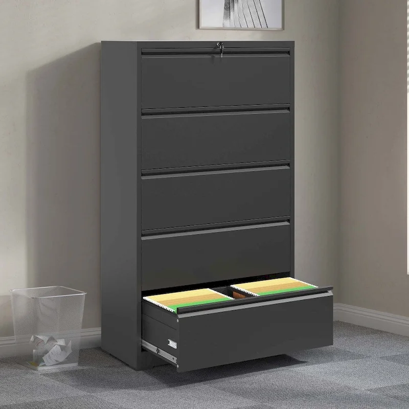 5 Drawer Lateral File Cabinet with Lock, for Legal/Letter/A4/F4 Size