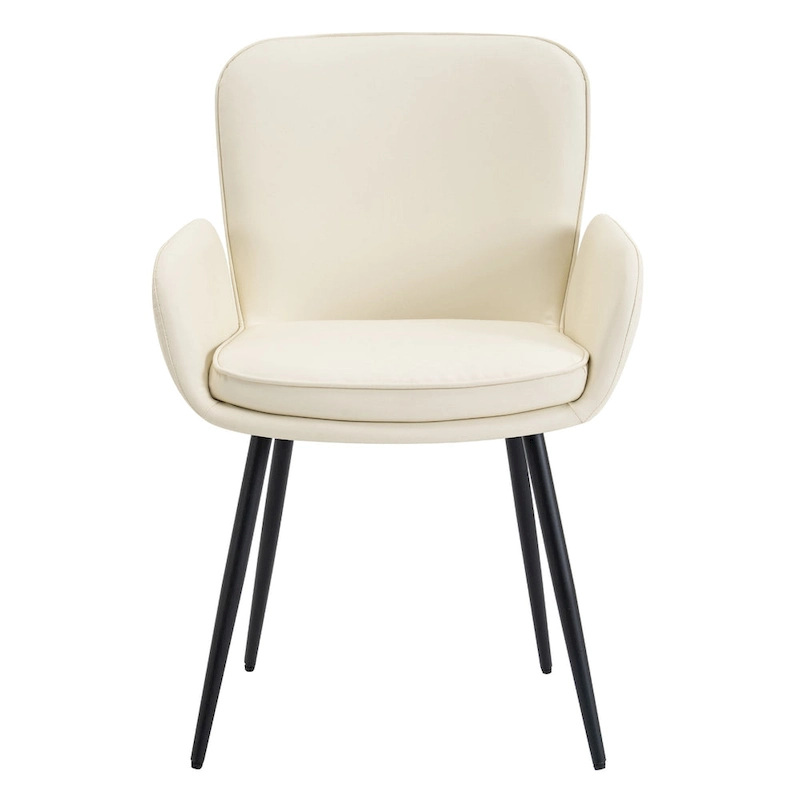 Set of 2 Cat-Scratch Resistant Dining Chairs with Gold Metal Legs