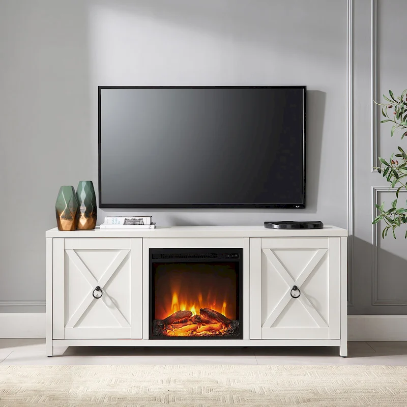Granger 58 TV Stand with Log Fireplace Insert