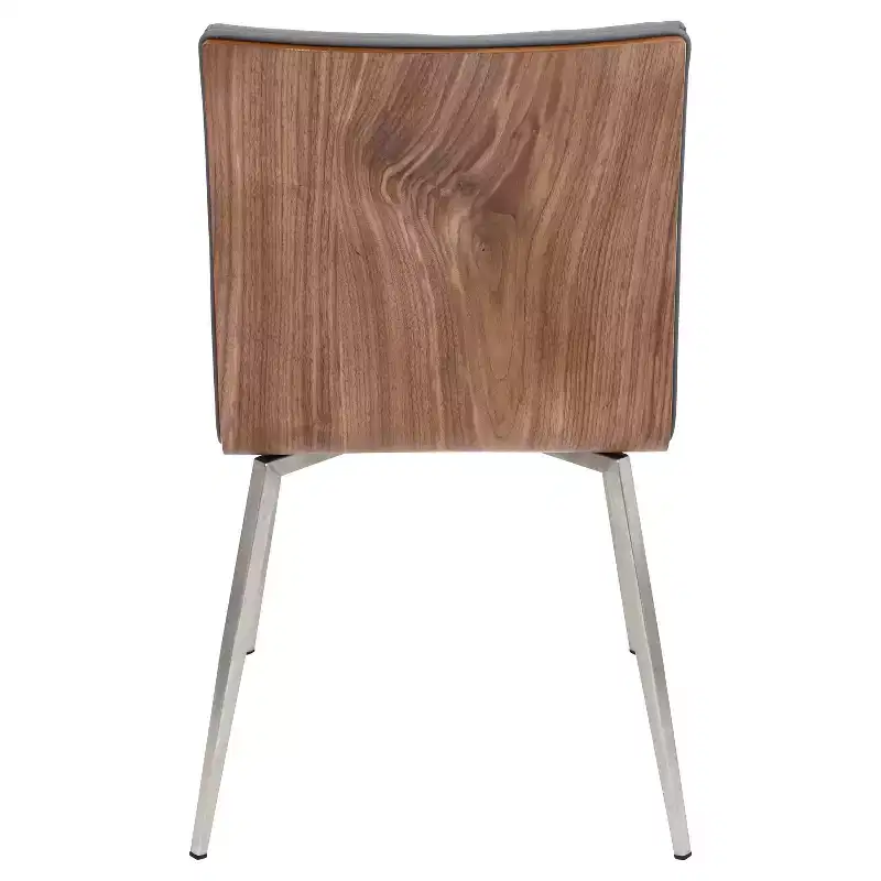Set of 2 Mason Swivel Modern Walnut Wood Back Dining Chairs - Lumisource