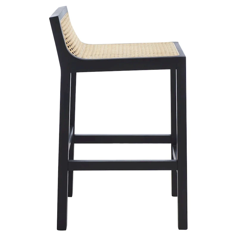 Natural Cane Low Back Counter Stool