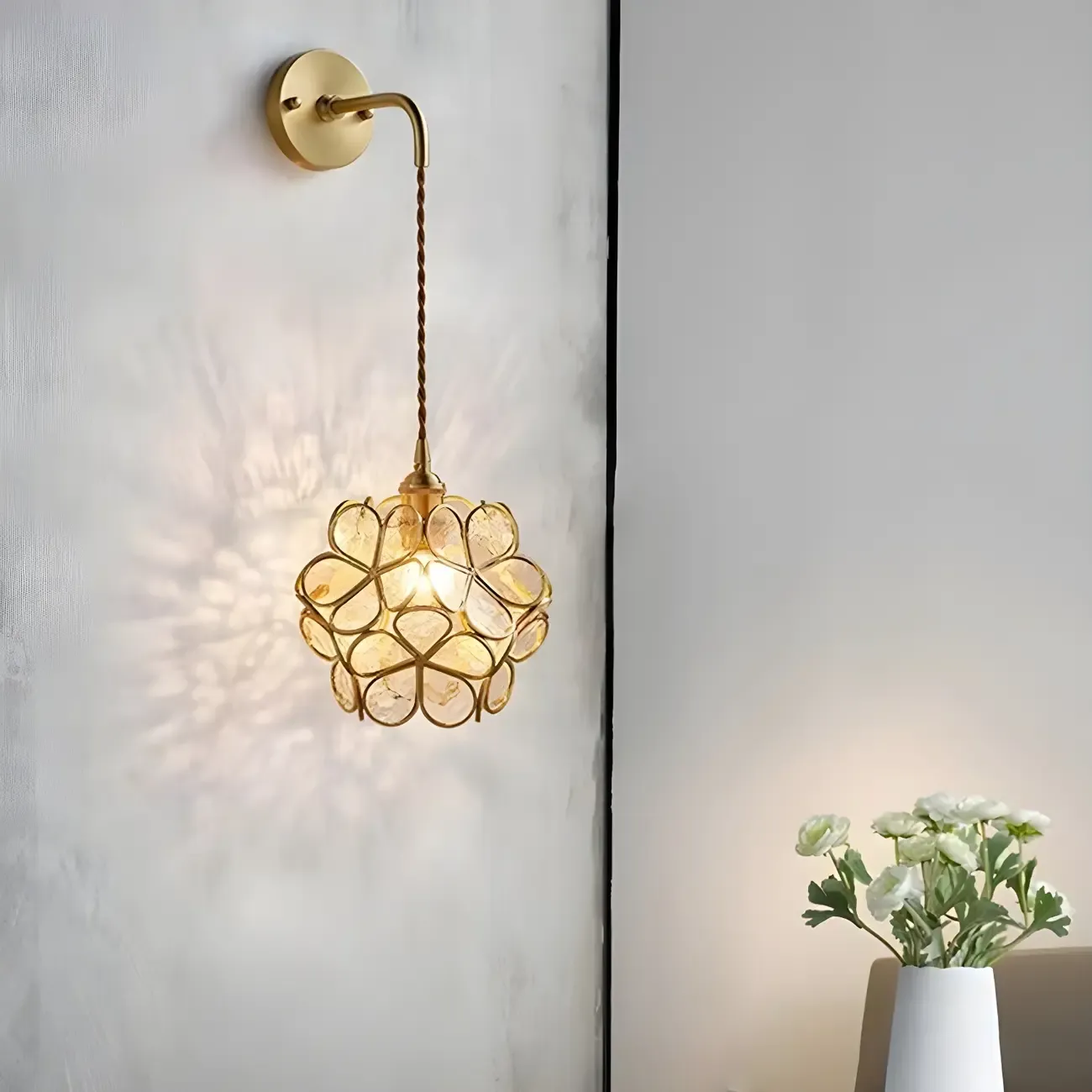 Modern Flower Prismatic Glass Arc Vanity Light