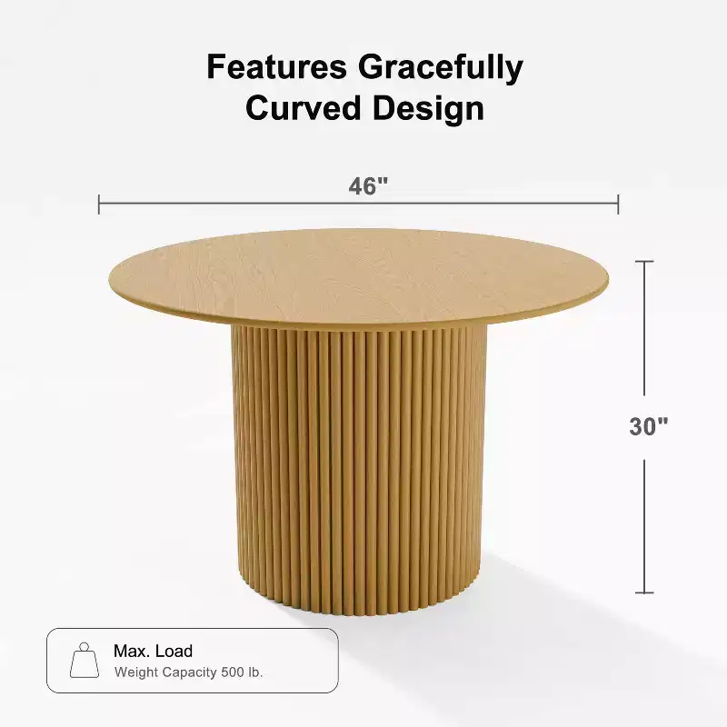 46 Round Solid Wood Dining Table Kitchen Tables