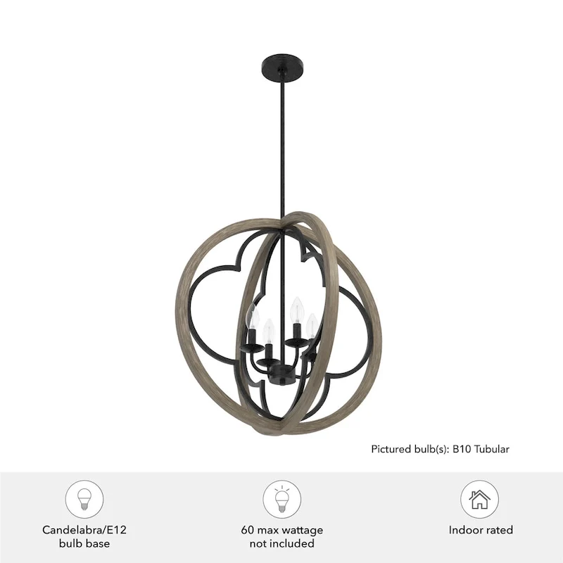 Hunter 24  Gablecrest 4-Light Pendant - Kitchen Island, Dining Room, Entry - Farmhouse, Transitional, French Country, Distressed