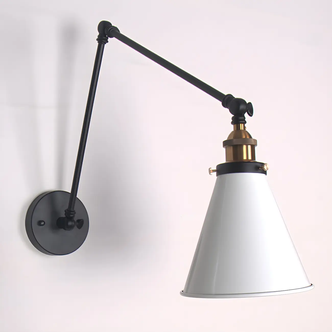 Modern Metal Tapered Swing Arm Wall Light