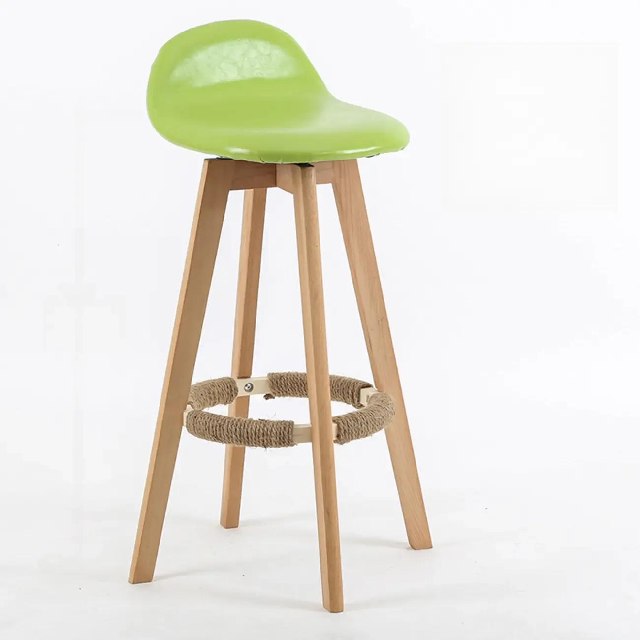 Scandinavian Wood Plush Seat Comfy Design Bar Stool