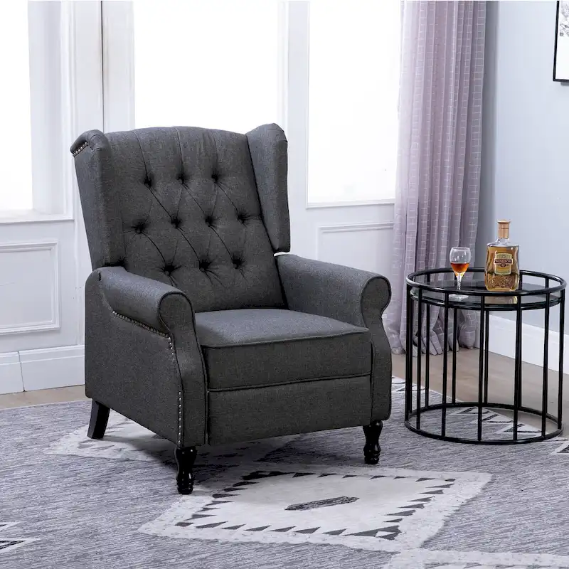 Grey Modern 26 Tufted Recliner Chair
