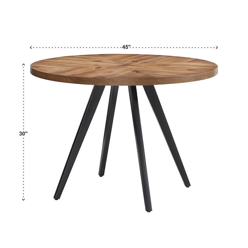 Saki Oak Top Iron Grey Finish Dining Table by iNSPIRE Q Modern