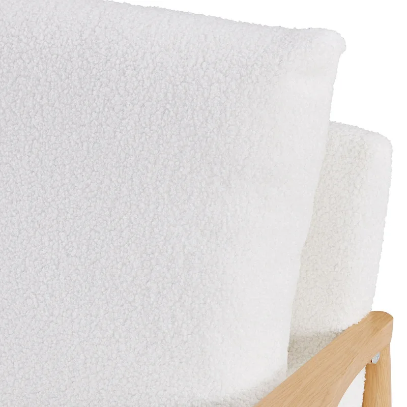 White 28.74 Upholstered Arm Chair with Metal Frame