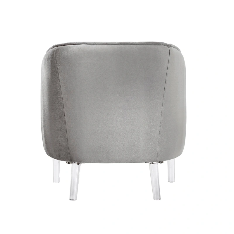 Vianne Velvet Curved Back Acrylic Leg Accent Chair by iNSPIRE Q Bold