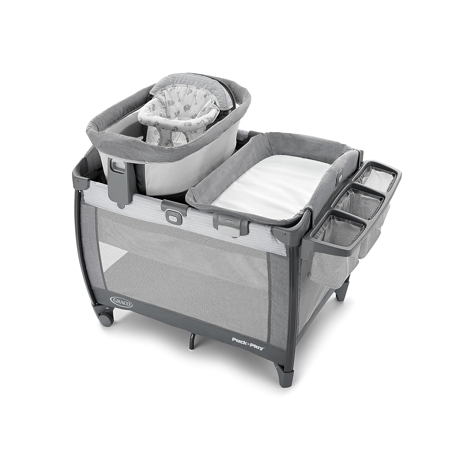 Graco Pack 'n Play Close2Baby Bassinet Playard Features Portable Bassinet Diaper Changer and More, Derby