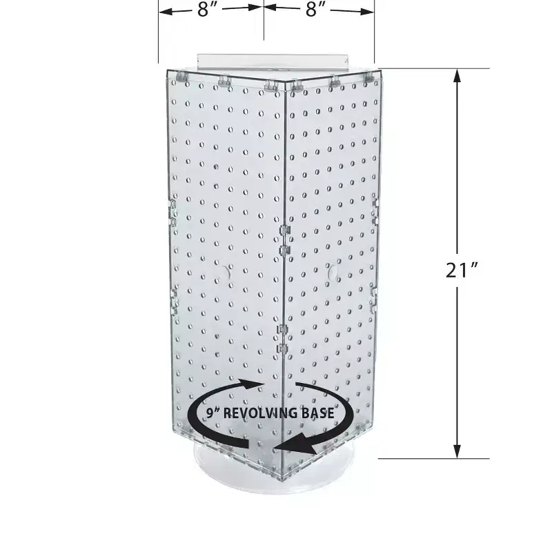 Azar Displays Four-Sided Revolving Pegboard Counter Display with Hooks