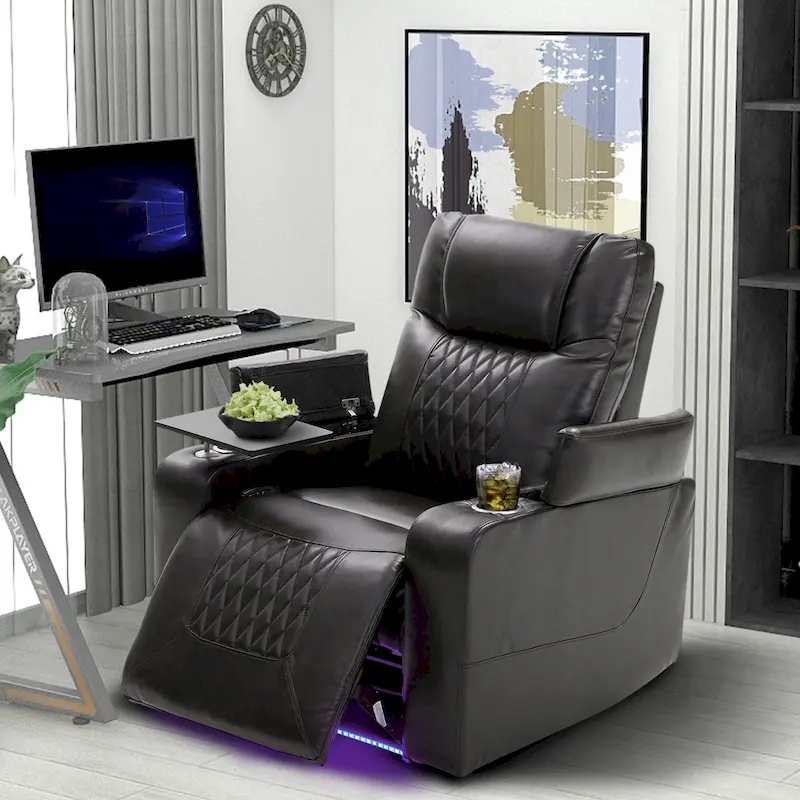 Power Motion Recliner with 2 Convenient Cup Holders