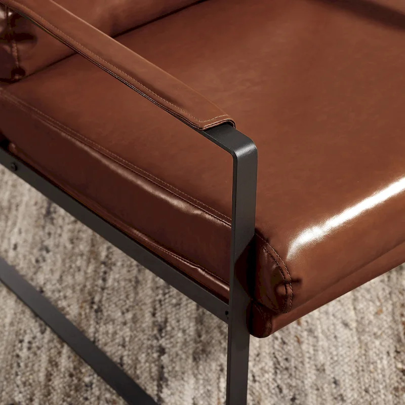 Art Leon Modern Faux Leather Accent Chairs Set of 2