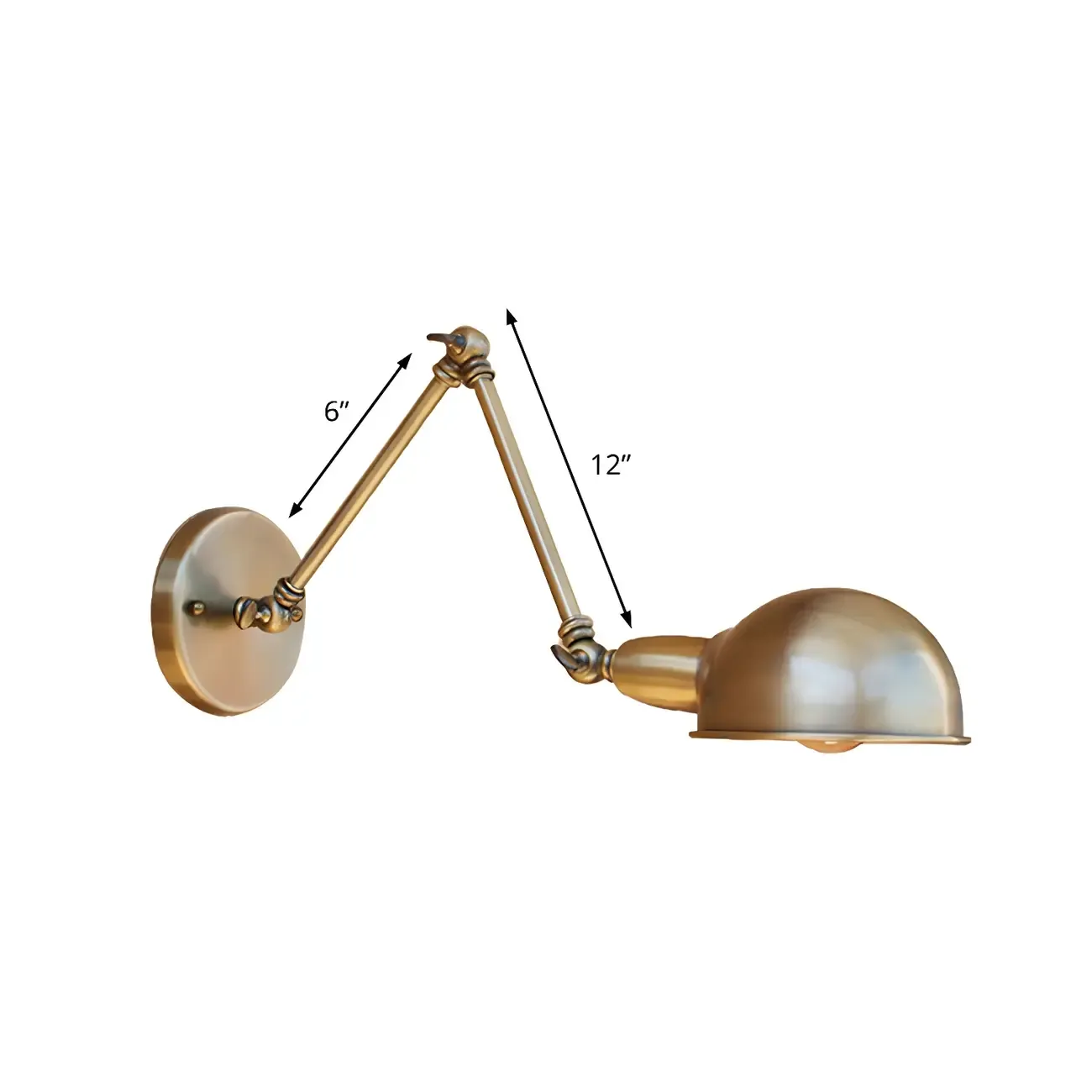 Retro Dome Metal Swing Arm Wall Light