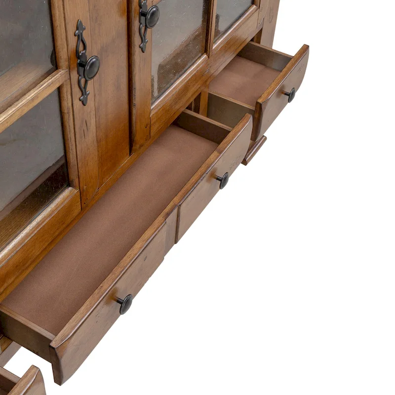 Rustic Oak Buffet and Hutch