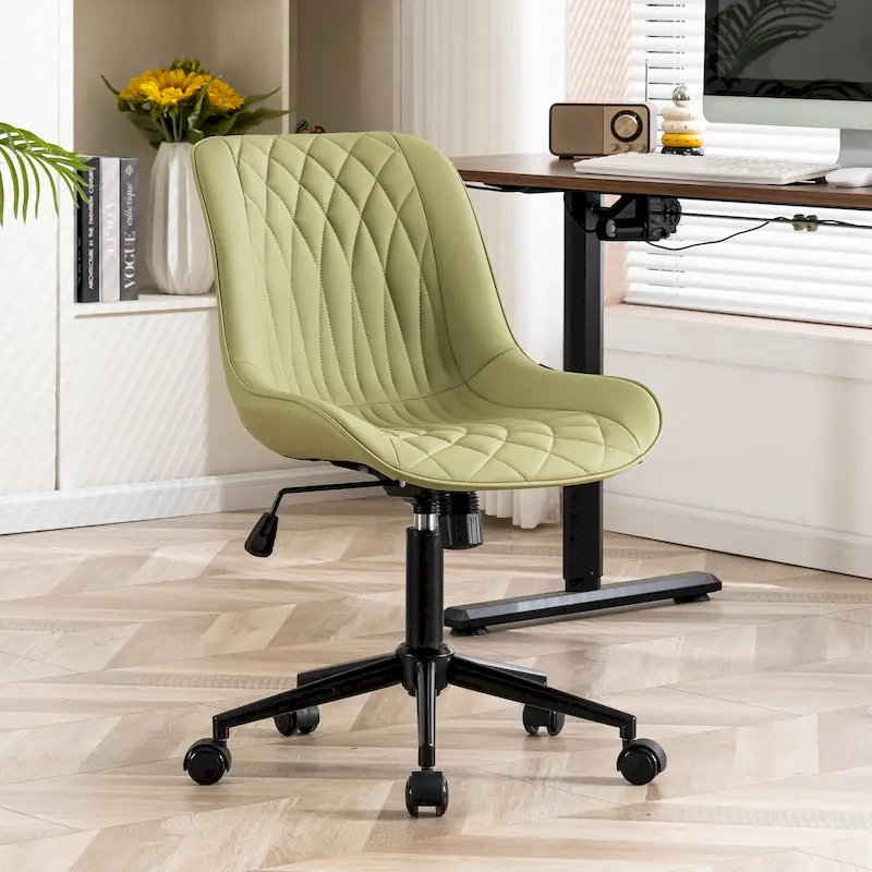 Armless Home Office Desk Chairs with Wheels Rolling Task Chair