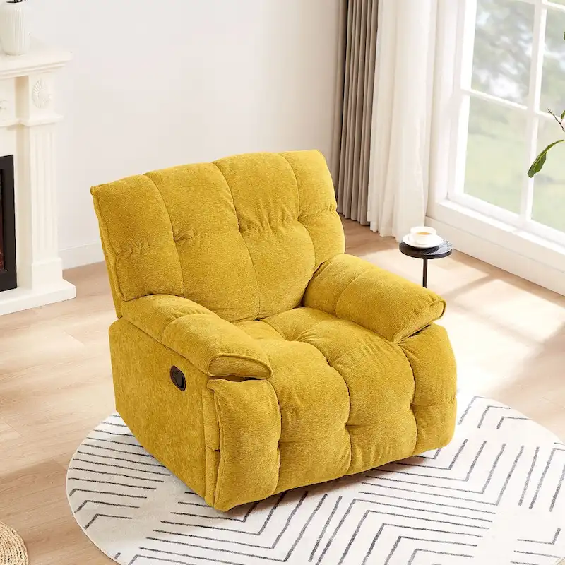 Modern Accent 360 Degree Swivel Armchair Functional Lounge Recline Chair Sofa