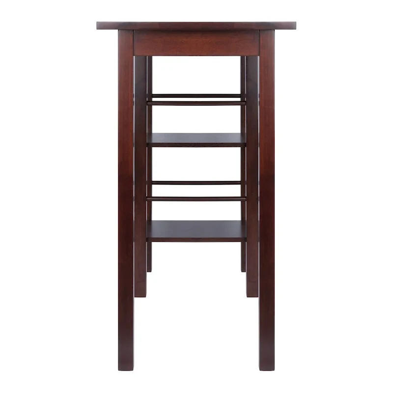 Egan Breakfast Kitchen Island with Shelves, Walnut - 45W x 19.7D x 36.2H