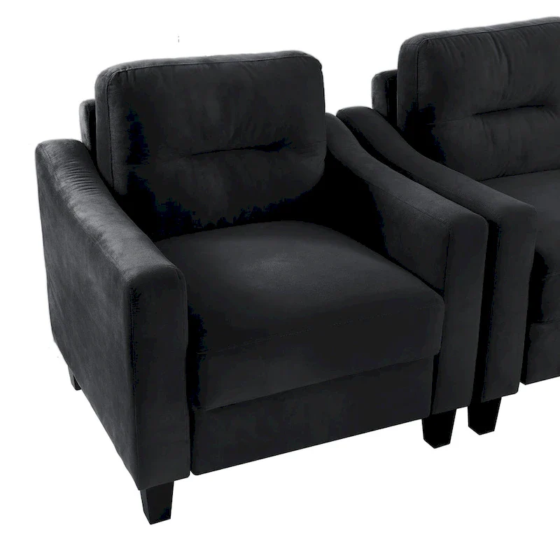 Black Modern 32.2 Upholstered Accent Chair with Sturdy Hardwood Frame and Soft Cushion