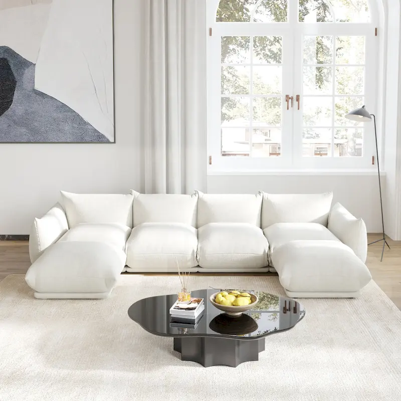 U-Shape Modular Sofa Chenille Sectional Couch