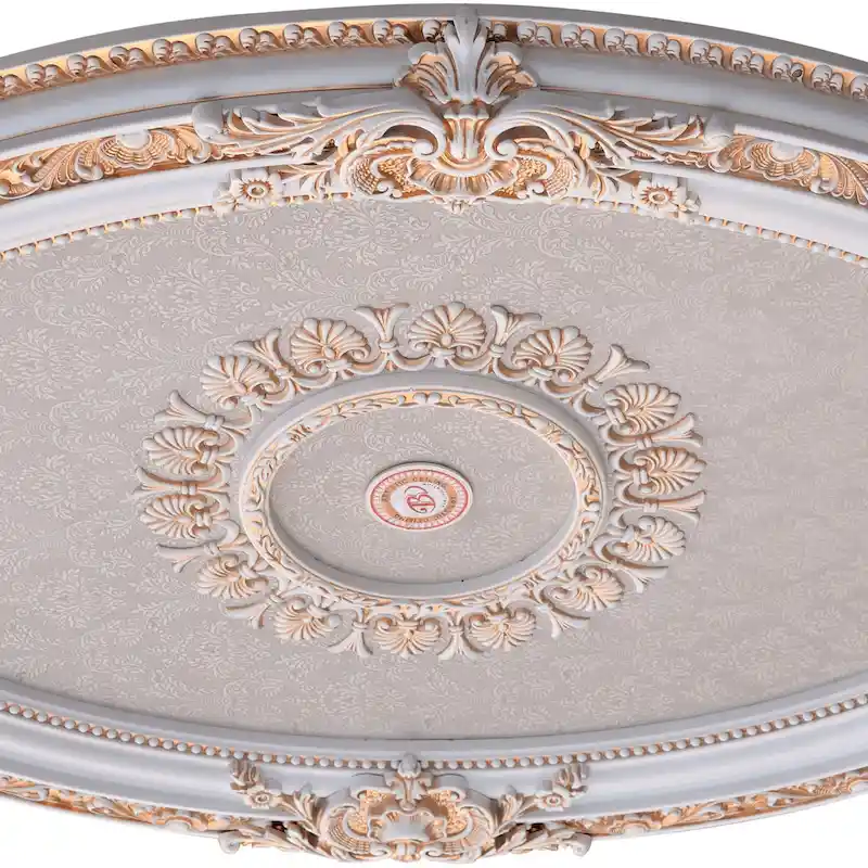 Golden Rocaille Oval Chandelier Ceiling Medallion