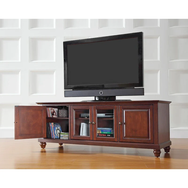 Crosley Cambridge Vintage Mahogany Finish 60-inch Low Profile TV Stand