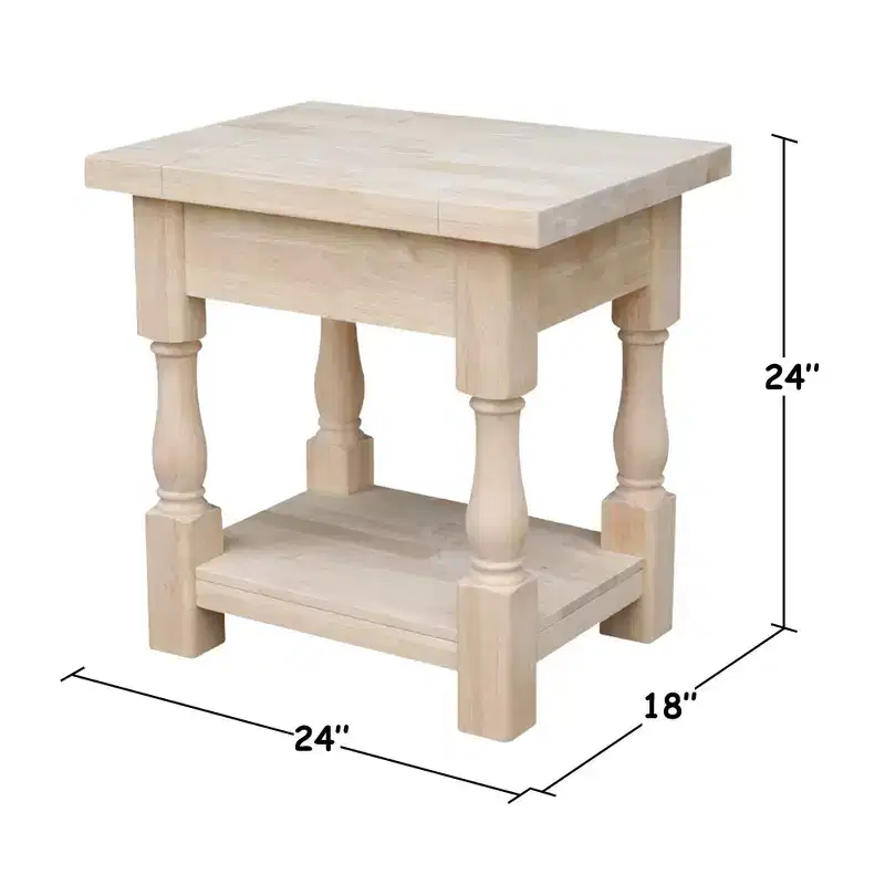 Tuscan End Table - Unfinished - International Concepts