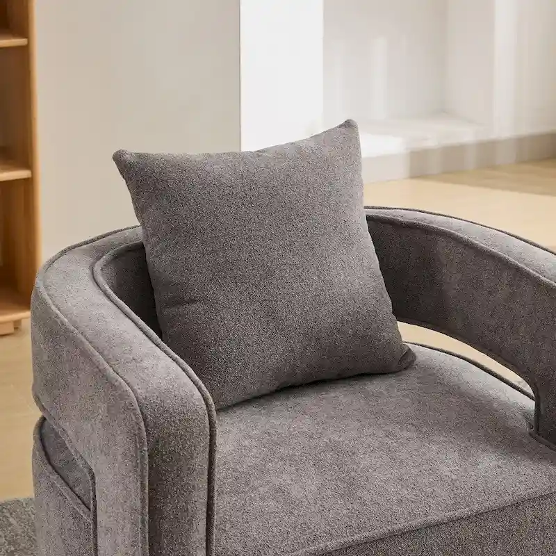 29.1W Swivel Accent Open Back Chair With Weathered Base