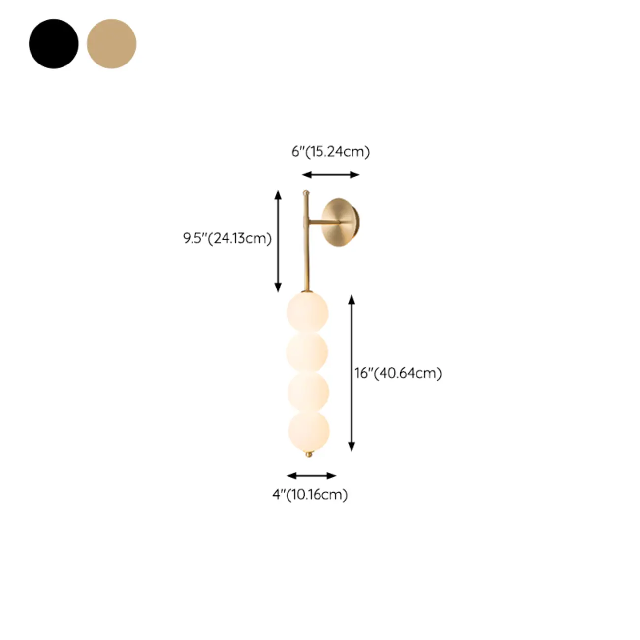 Modern Metal Acrylic Ball 4-Light Wall Sconce