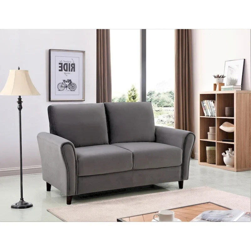 Corel Plush Velvet Loveseat w/ sloped arms