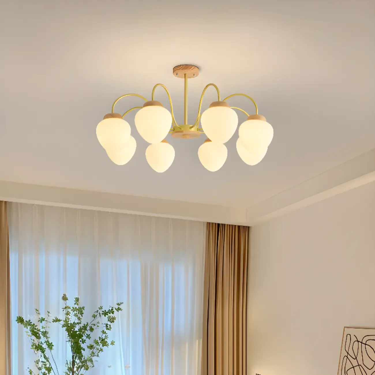 3/5/8-Light Modern Globe Ceiling Chandelier with Glass Shades