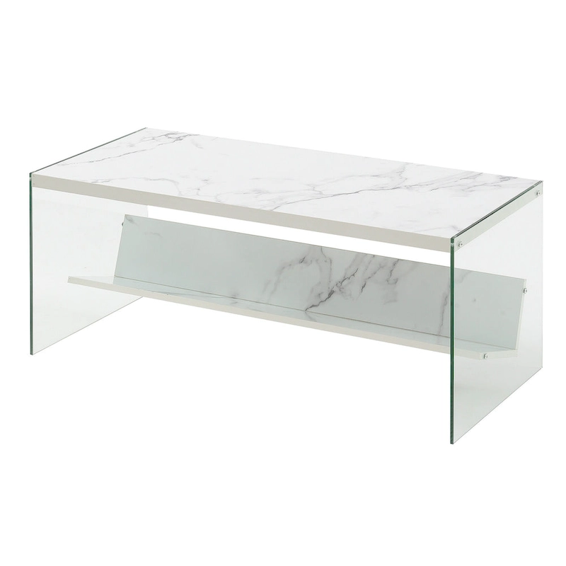 Convenience Concepts SoHo Glass Coffee Table with Shelf